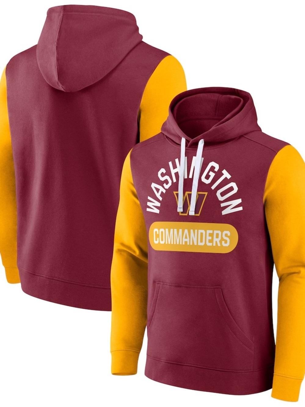 Fanatics Washington Commanders Maroon & Gold Pullover Hoodie